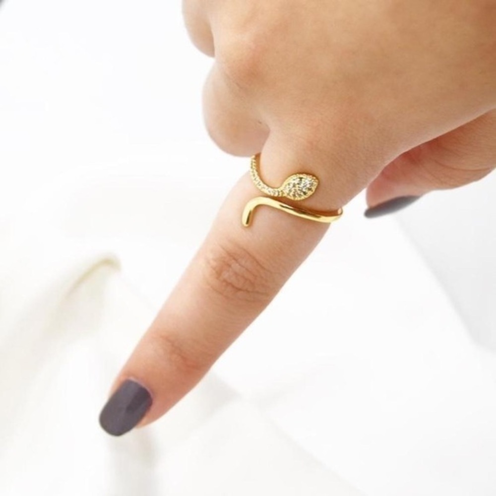 Rhinestone Snake Ring - Picture 3 of 3